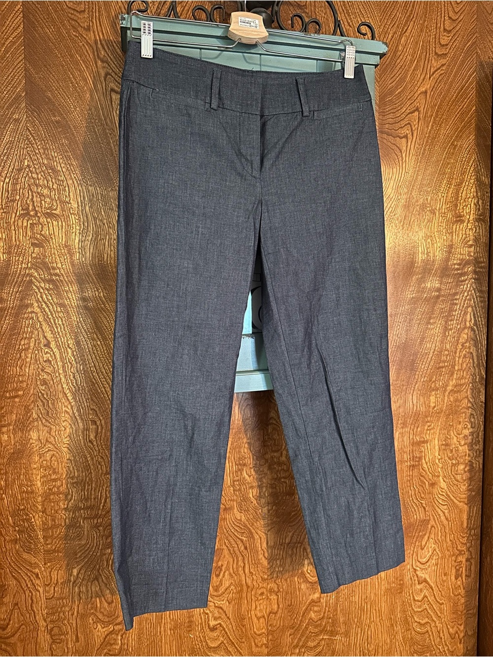 Women's Blue Denim Trouser Crop Pants